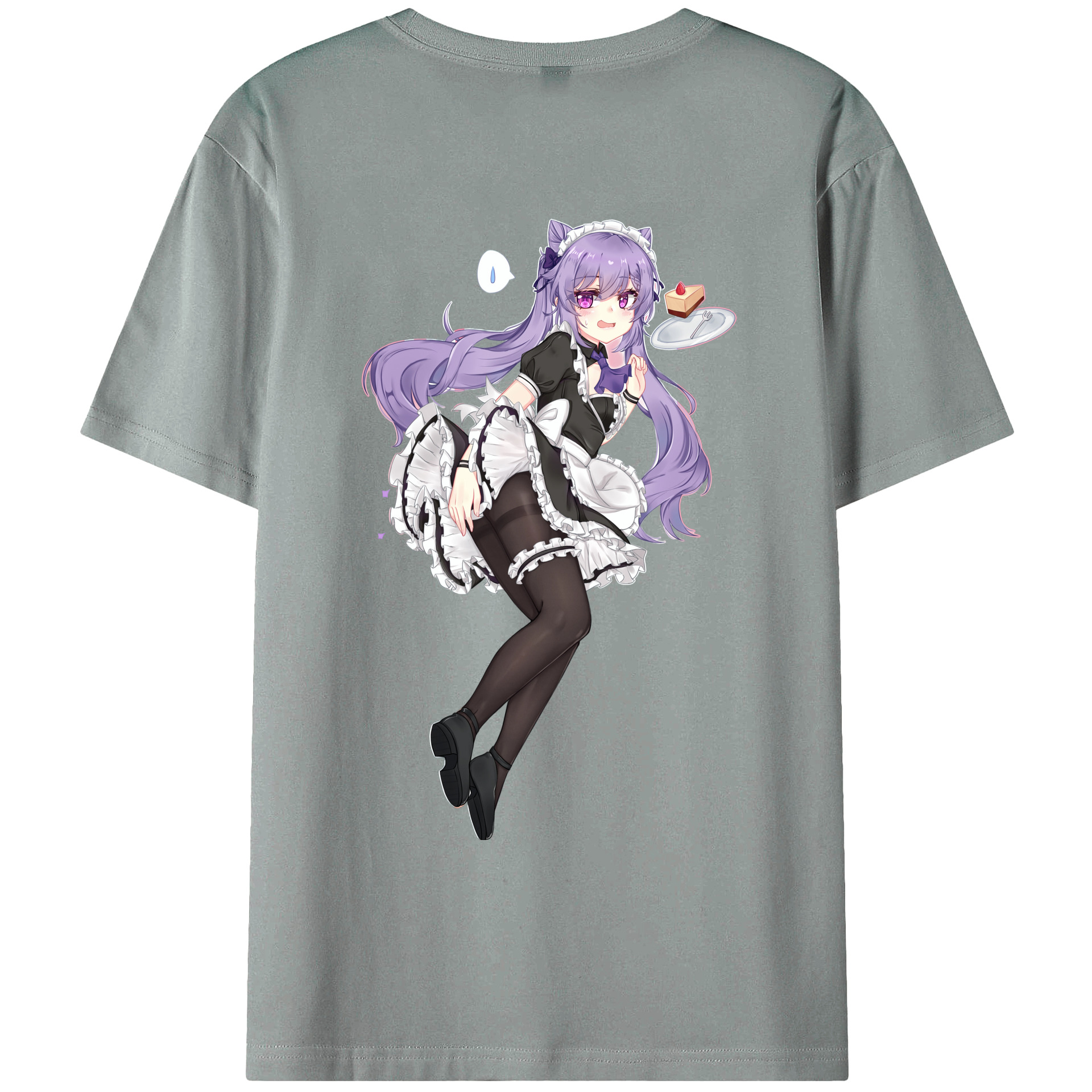 げんし神 刻晴 こくせい genshin Kokusei 綿100％ メンズ半袖Tシャツ（バックプリント） 通気性